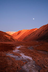 Scenic view of mountains against clear sky