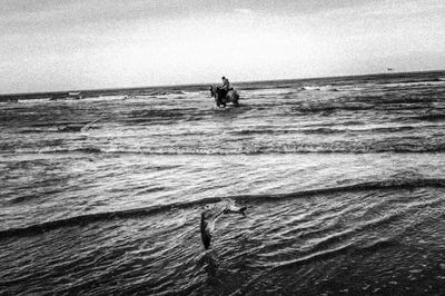 Man surfing in sea