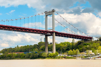 View of suspension bridge