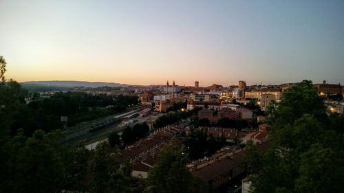 High angle shot of cityscape