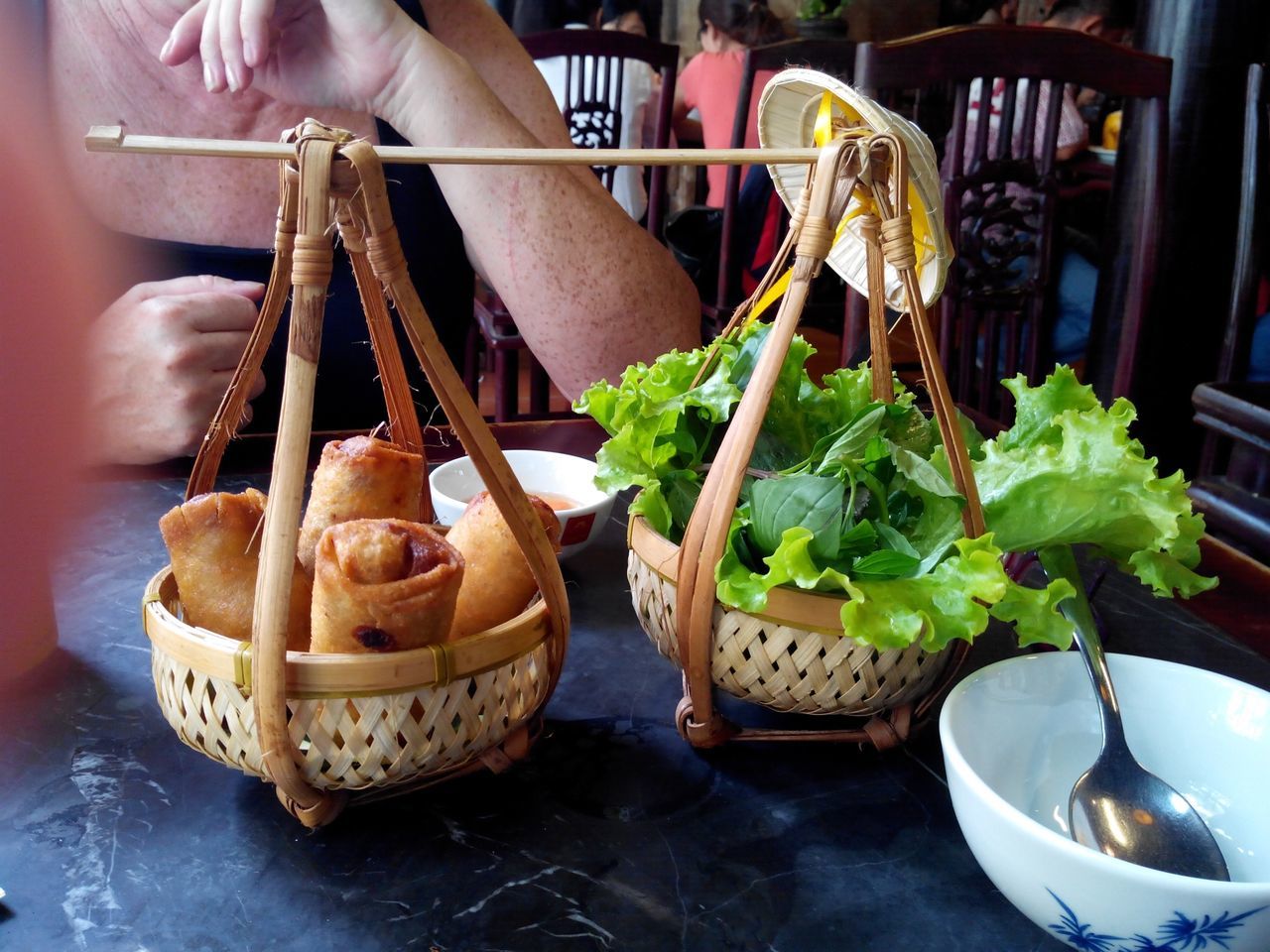 food and drink, food, freshness, indoors, table, sweet food, ready-to-eat, indulgence, plate, unhealthy eating, still life, dessert, close-up, temptation, restaurant, focus on foreground, incidental people, preparation, wood - material