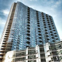 Low angle view of modern building against sky