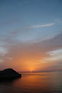 Scenic view of sea at sunset