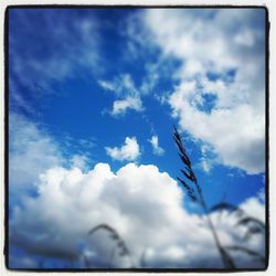 Low angle view of clouds in blue sky