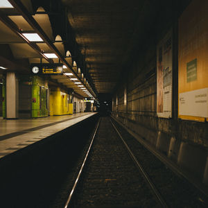 View of empty subway tunnel