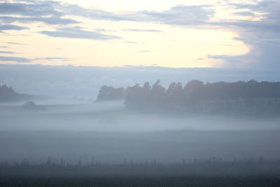 Scenic view of landscape against cloudy sky