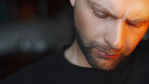 Close-up portrait of smiling mid adult man