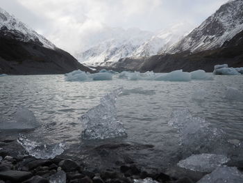 Scenic view of tasman glacier