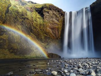 Scenic view of waterfall