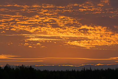 Scenic view of dramatic sky during sunset