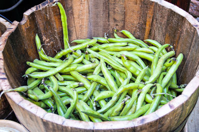 High angle view of vegetables in market