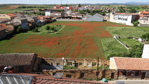 High angle view of townscape