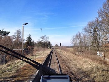 Railroad track passing through railroad track