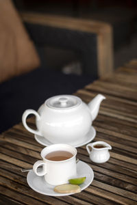 Close-up of coffee on table