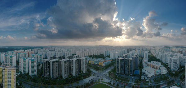 High angle view of city