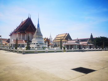 View of temple building against blue sky