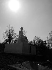 Low angle view of bare trees against sky