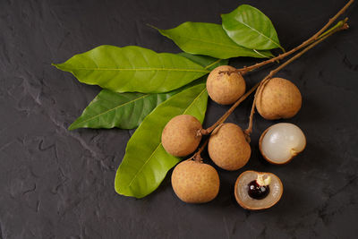 Close-up of longan fruits on tree