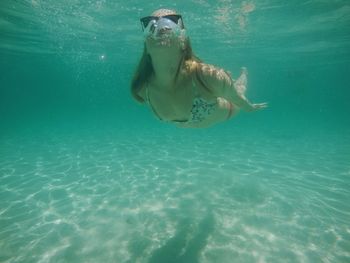 Man swimming in sea