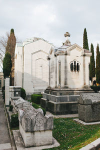 View of cemetery against sky