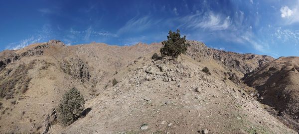 Low angle view of mountain against sky