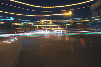 Light trails on city at night
