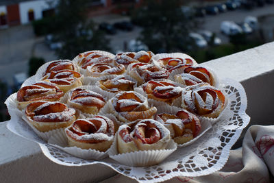 Close-up of cupcakes on table