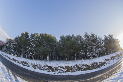 Scenic view of snow covered landscape