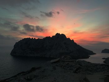 Scenic view of sea at sunset