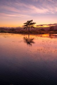 Sunset at kelly hall tarn