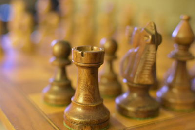 Close-up of chess pieces