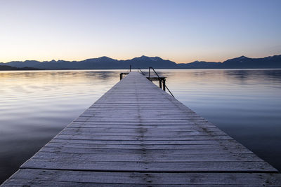 Scenic view of lake against clear sky