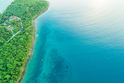 High angle view of surf on beach