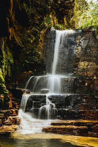 Scenic view of waterfall