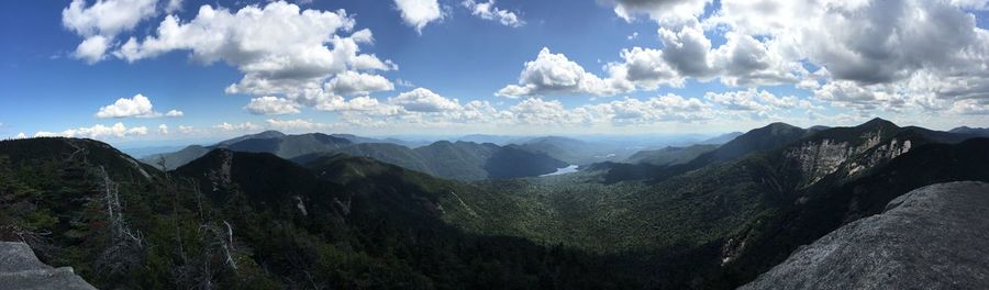 Panoramic view of mountains against sky