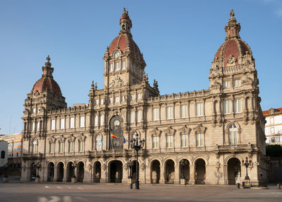 Low angle view of historical building against sky