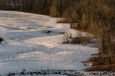 Scenic view of landscape during winter