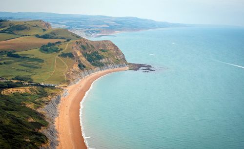 High angle view of beach against sky