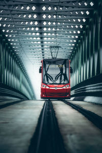 Train at railroad station platform