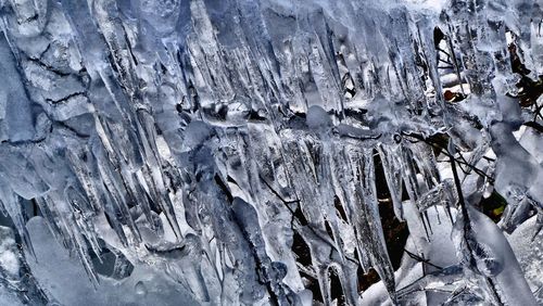 Full frame shot of frozen water