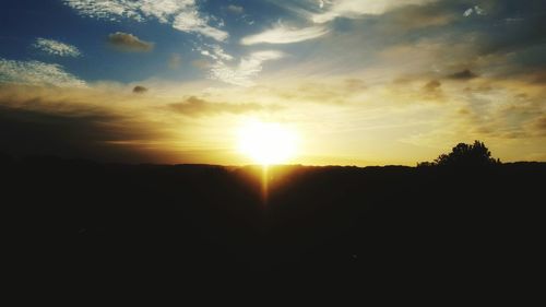 Silhouette of landscape at sunset