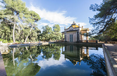 Reflection of building in lake