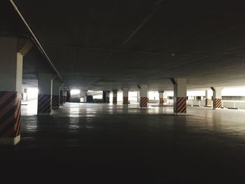 Empty parking lot in building