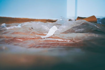 Close-up of ice cream on table