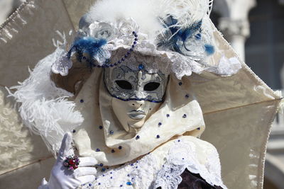 Close-up of mask