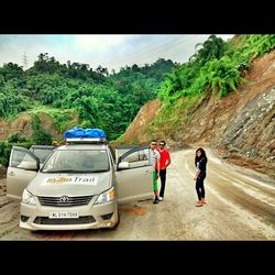 Man standing on road