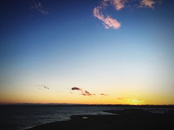 Scenic view of sea at sunset