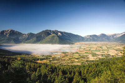 Scenic view of landscape against clear sky