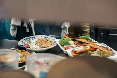 Close-up of food served in plate