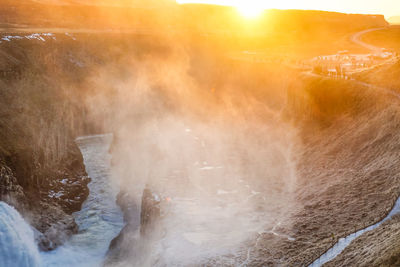 Scenic view of waterfall